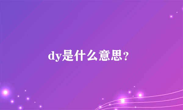 dy是什么意思？