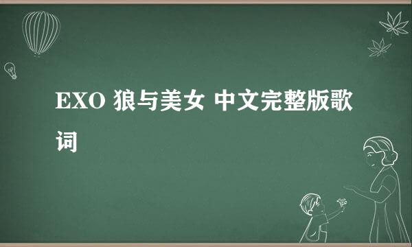 EXO 狼与美女 中文完整版歌词