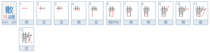 “散”字怎么组词？