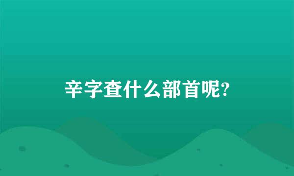 辛字查什么部首呢?