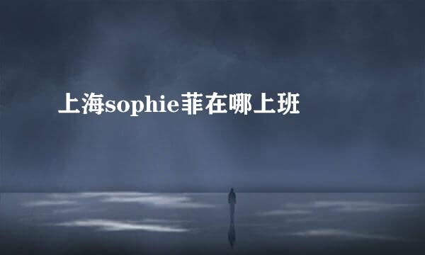 上海sophie菲在哪上班