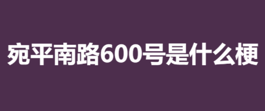 宛平南路600号什么梗？