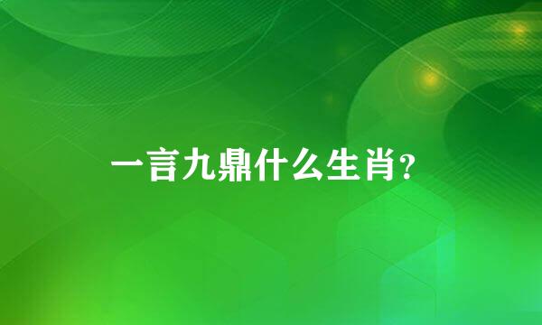 一言九鼎什么生肖？