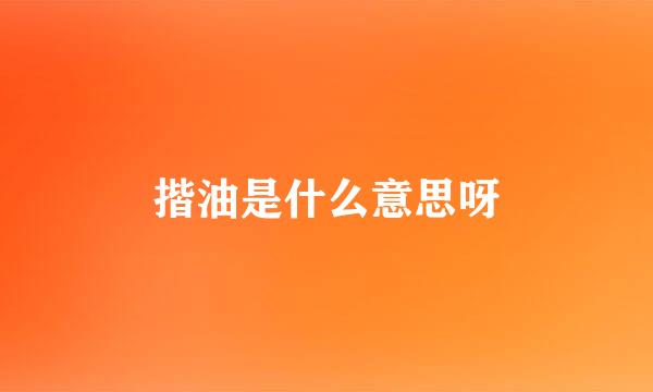 揩油是什么意思呀