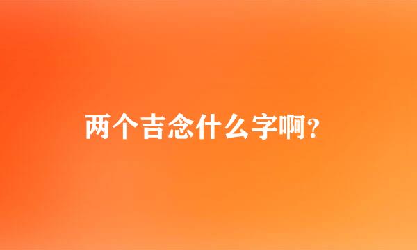 两个吉念什么字啊？