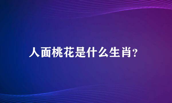 人面桃花是什么生肖？