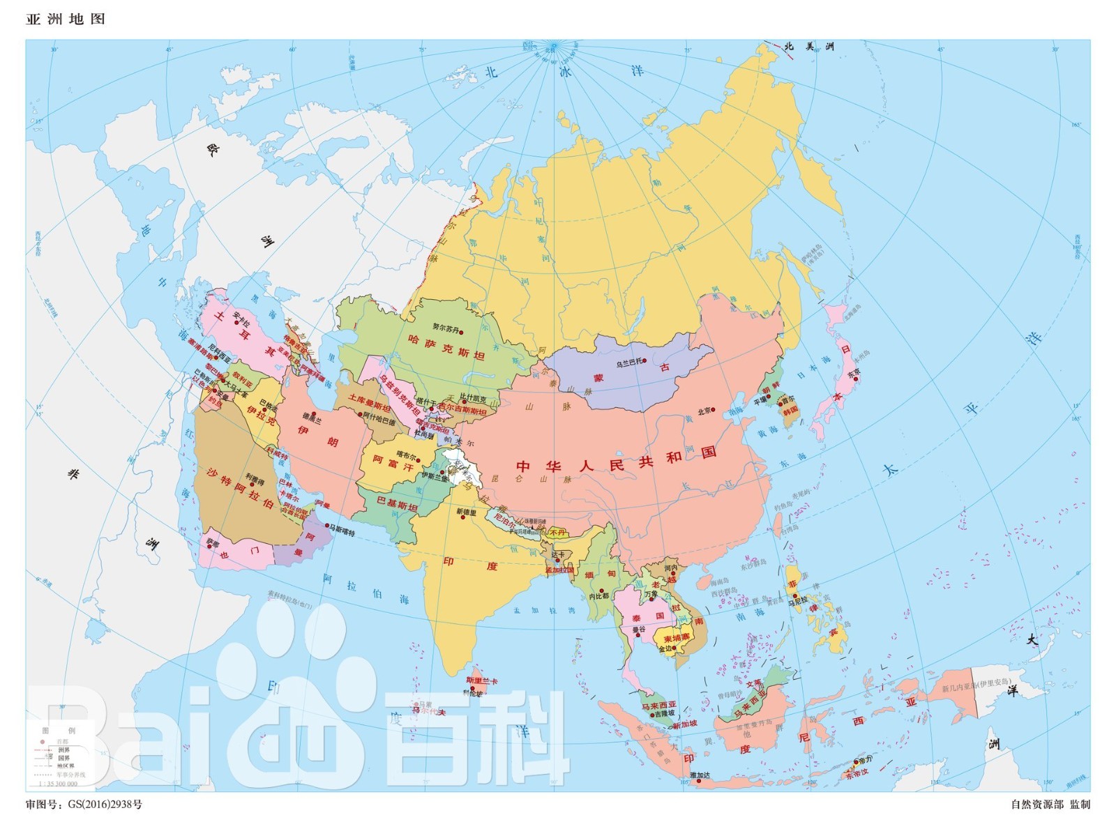 亚洲的六大地理分区