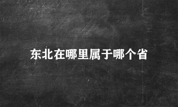 东北在哪里属于哪个省