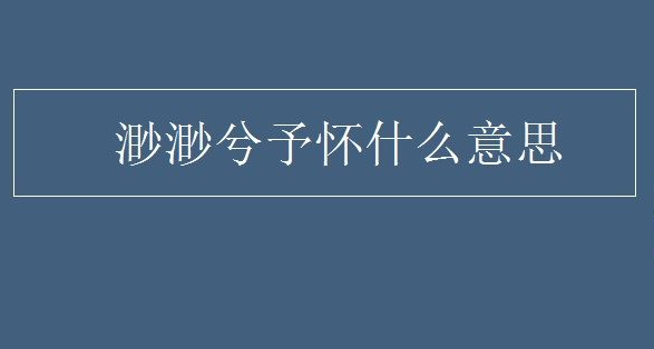 渺渺兮予怀什么意思