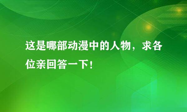 这是哪部动漫中的人物，求各位亲回答一下！