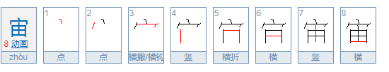 宇宙的宙字可以怎么组词