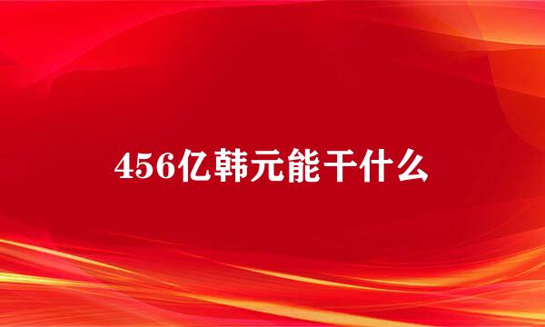 456亿韩元能干什么