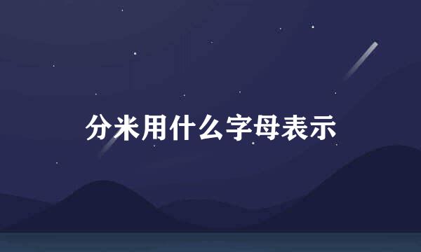 分米用什么字母表示