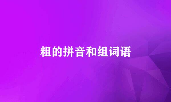 粗的拼音和组词语