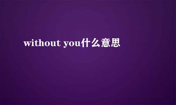 without you什么意思