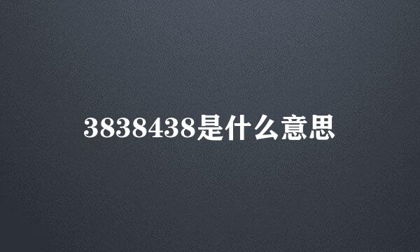 3838438是什么意思