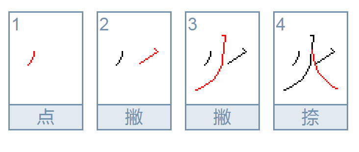 ”火”字的笔画顺序是什么？