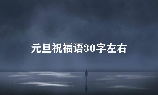 元旦祝福语30字左右