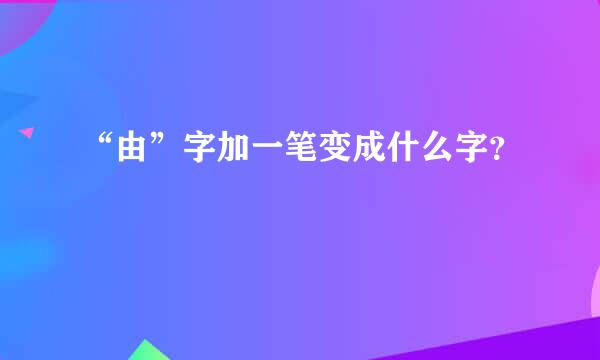 “由”字加一笔变成什么字？