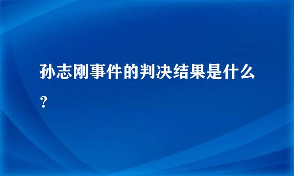 孙志刚事件的判决结果是什么？