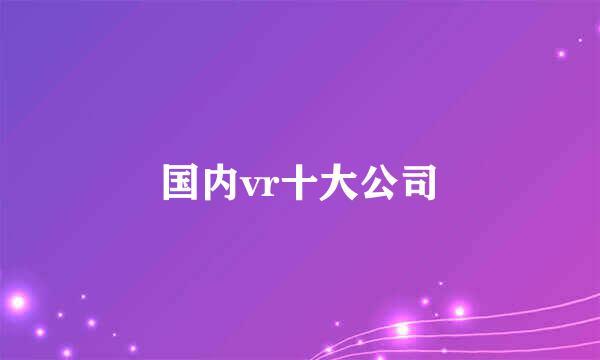 国内vr十大公司