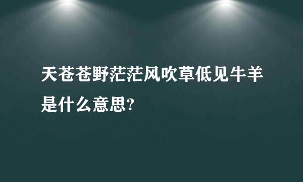 天苍苍野茫茫风吹草低见牛羊是什么意思?