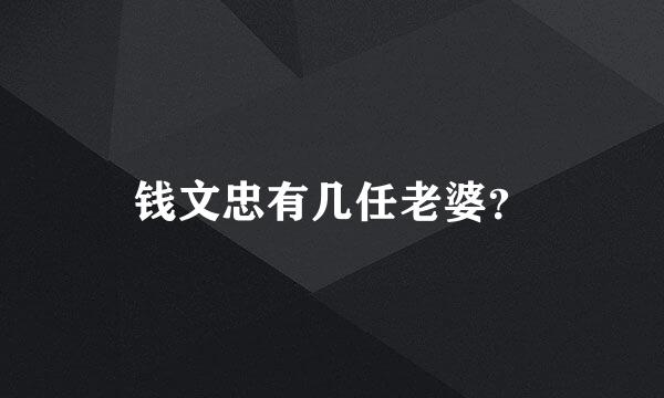 钱文忠有几任老婆？