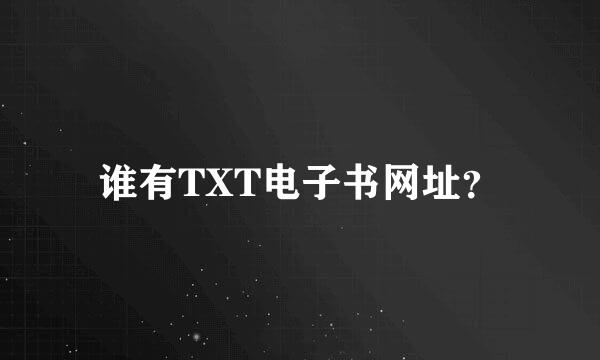 谁有TXT电子书网址？