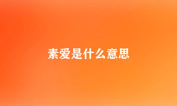 素爱是什么意思