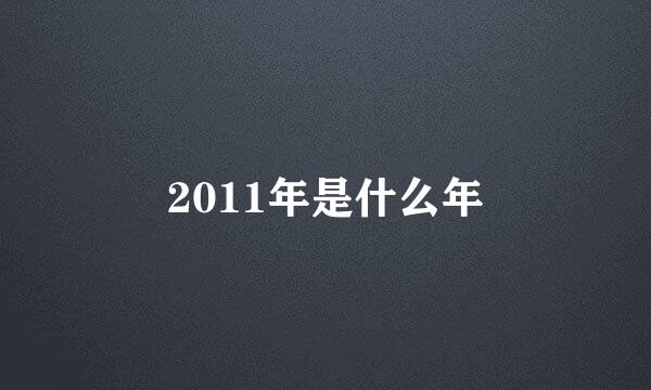 2011年是什么年