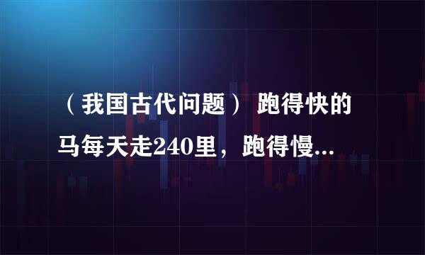 （我国古代问题） 跑得快的马每天走240里，跑得慢的马每天走150里，慢马先走12天，快马几天可以追上慢马？