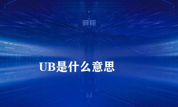 
UB是什么意思
