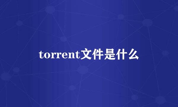 torrent文件是什么