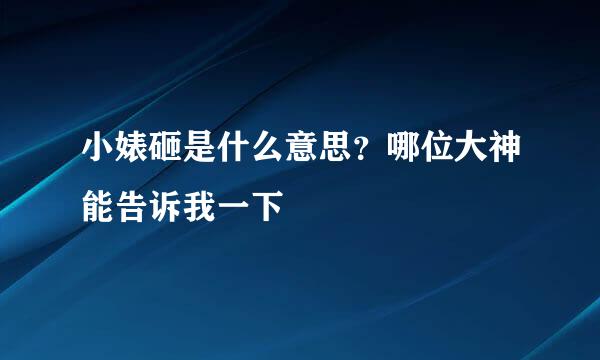 小婊砸是什么意思？哪位大神能告诉我一下