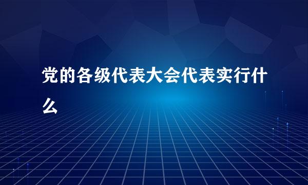 党的各级代表大会代表实行什么