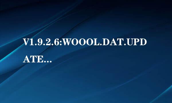 V1.9.2.6:WOOOL.DAT.UPDATE应用程序错误，是什么意思，该怎么解决