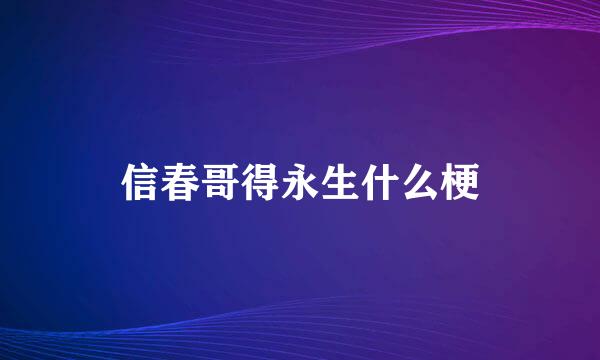 信春哥得永生什么梗