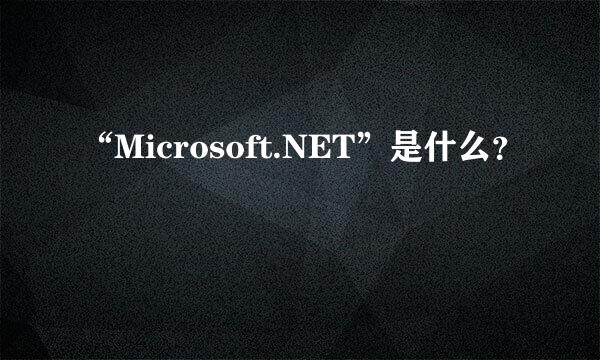 “Microsoft.NET”是什么？