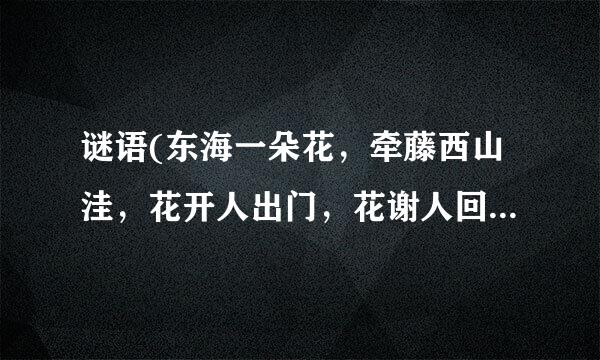 谜语(东海一朵花，牵藤西山洼，花开人出门，花谢人回家)谜底是十二生肖的哪个动物