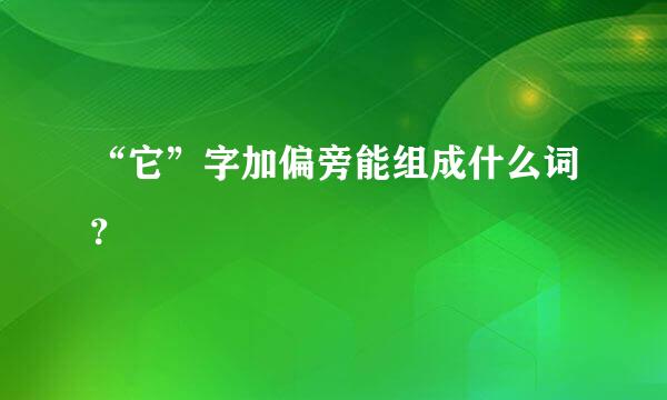 “它”字加偏旁能组成什么词？