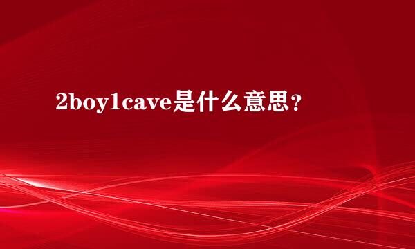 2boy1cave是什么意思？