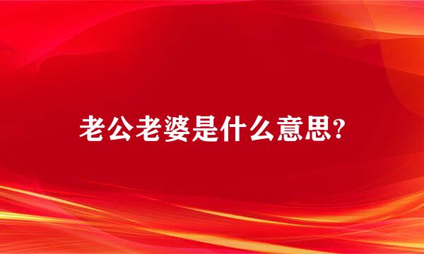 老公老婆是什么意思?