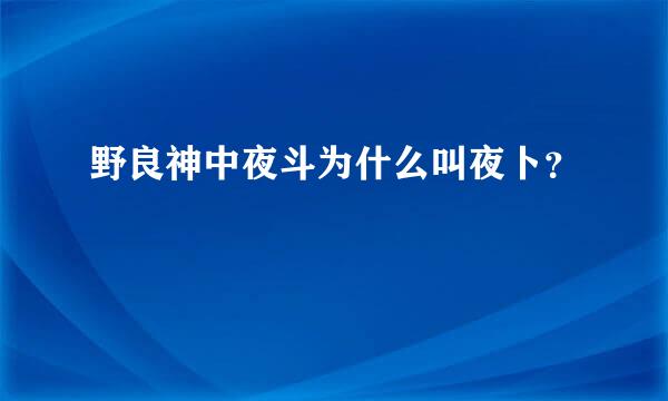 野良神中夜斗为什么叫夜卜？