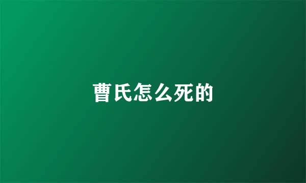 曹氏怎么死的