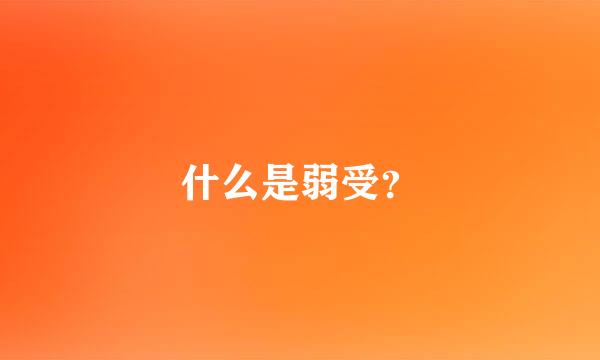 什么是弱受？