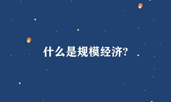 什么是规模经济?