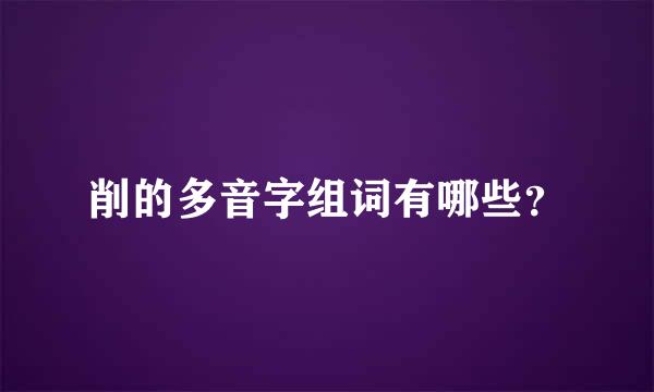 削的多音字组词有哪些？