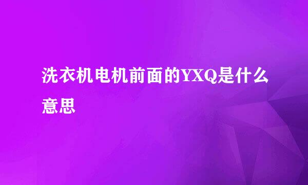 洗衣机电机前面的YXQ是什么意思