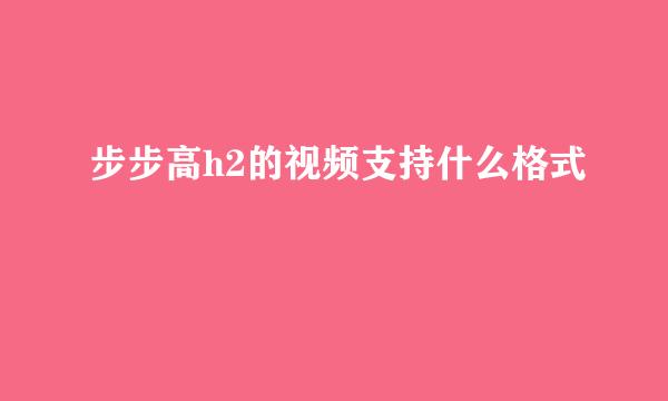 步步高h2的视频支持什么格式