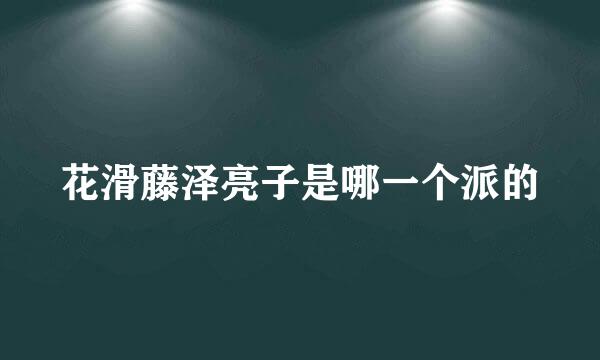 花滑藤泽亮子是哪一个派的